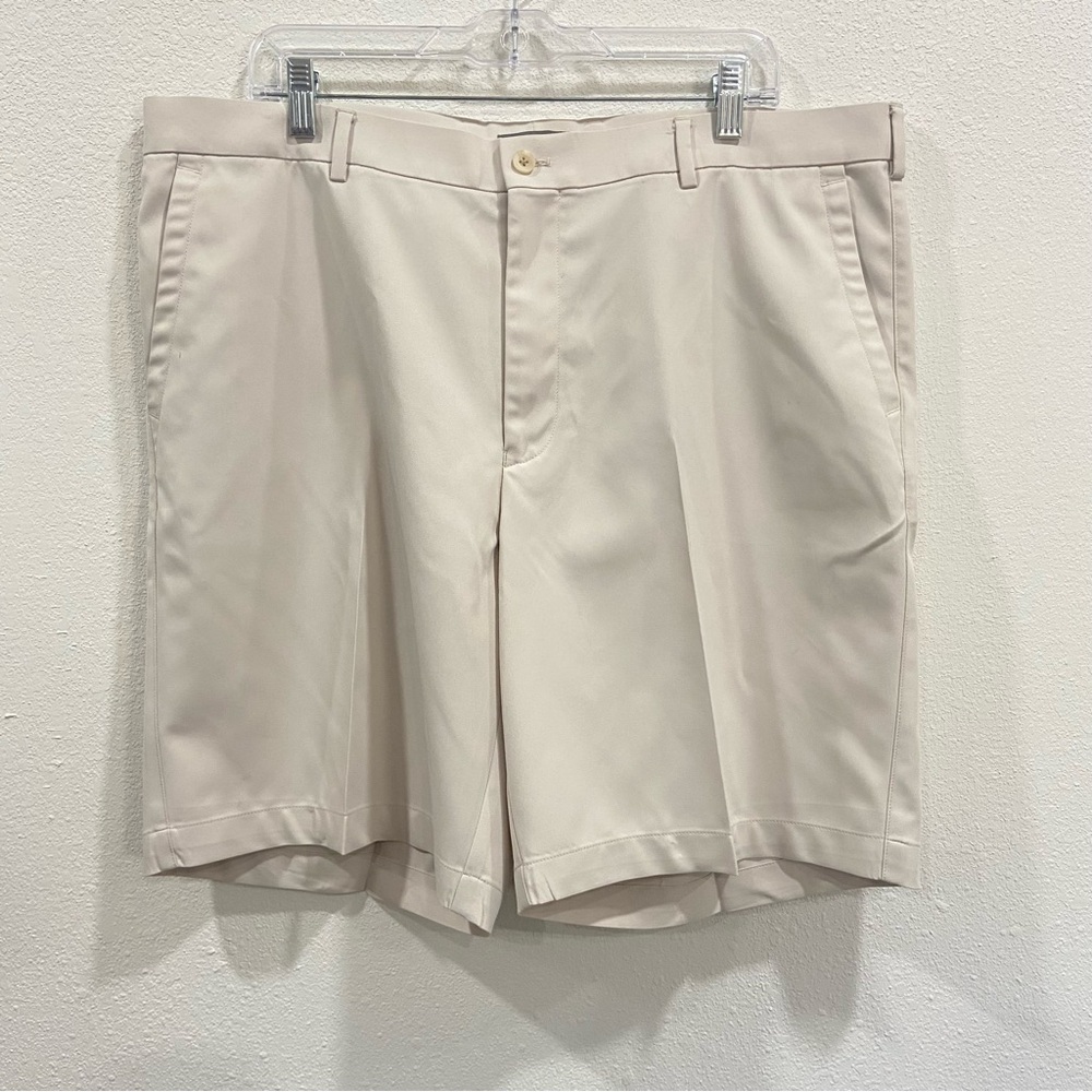 Peter Millar Shorts Adult 40 Beige Wicking Chino Golf Pockets Logo Mens‎